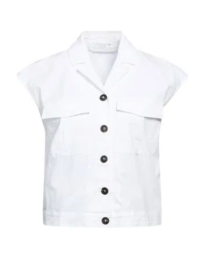 Peserico Woman Jacket White Size 6 Cotton, Lyocell, Elastane
