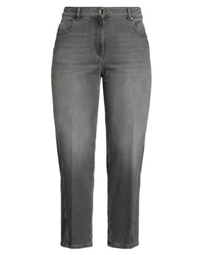 Peserico Woman Jeans Grey Size 10 Cotton, Polyester, Elastane In Gray