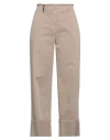 Peserico Woman Jeans Khaki Size 8 Cotton, Elastane In Beige