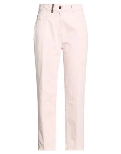 Peserico Woman Jeans Light Pink Size 6 Cotton, Elastane