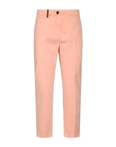 Peserico Woman Jeans Salmon Pink Size 6 Cotton, Elastane