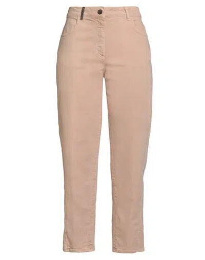 Peserico Woman Jeans Sand Size 10 Cotton, Elastane In Pink