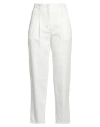 Peserico Woman Pants Off White Size 6 Cotton, Viscose, Elastane In White