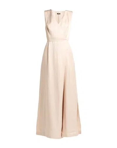 Peserico Woman Jumpsuit Beige Size 12 Viscose, Linen In Neutral