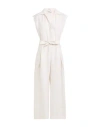 Peserico Woman Jumpsuit Cream Size 6 Linen In White