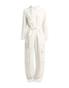 Peserico Woman Jumpsuit Ivory Size 6 Viscose, Wool In White