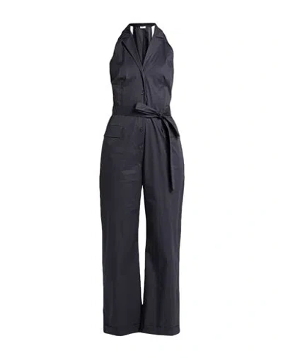 Peserico Woman Jumpsuit Midnight Blue Size 6 Cotton, Elastane