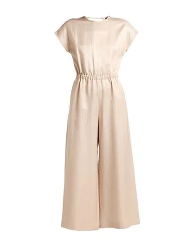 Peserico Woman Jumpsuit Sand Size 6 Viscose, Linen