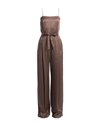 Peserico Woman Jumpsuit Taupe Size 8 Viscose In Brown
