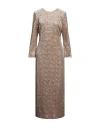Peserico Woman Maxi Dress Beige Size 10 Polyester, Elastane
