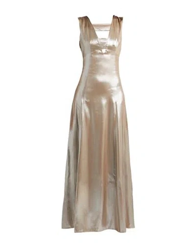 Peserico Woman Maxi Dress Beige Size 10 Viscose In Gray