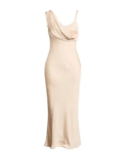 Peserico Woman Maxi Dress Beige Size 10 Viscose In Brown