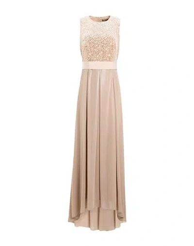 Peserico Woman Maxi Dress Beige Size 6 Polyester, Metallic Fiber, Elastane In Neutral