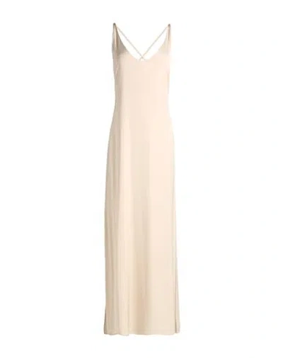 Peserico Woman Maxi Dress Beige Size 6 Viscose