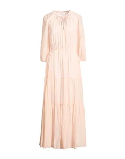 Peserico Woman Maxi Dress Blush Size 14 Cotton In Neutral