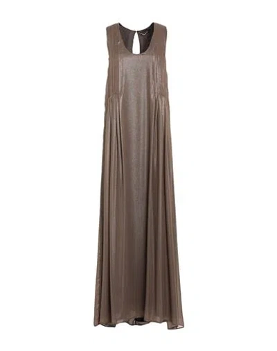 Peserico Woman Maxi Dress Brown Size 10 Polyester