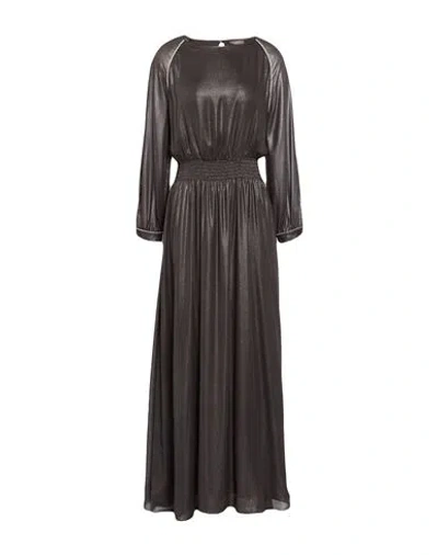 Peserico Woman Maxi Dress Dark Brown Size 4 Polyester, Polyurethane