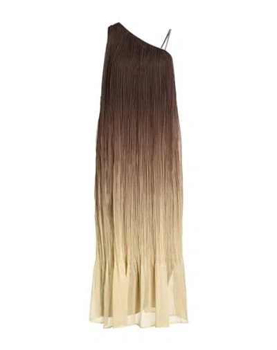 Peserico Woman Maxi Dress Dark Brown Size 8 Polyester