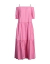 Peserico Woman Maxi Dress Fuchsia Size 10 Cotton, Polyester In Pink