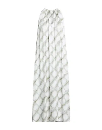 Peserico Woman Maxi Dress Green Size 8 Viscose In White