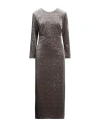 Peserico Woman Maxi Dress Grey Size 10 Polyester, Elastane In Grey