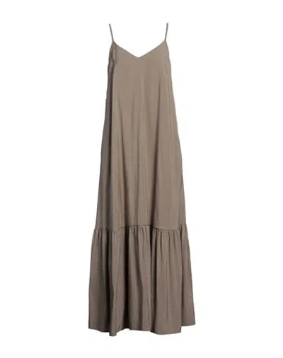 Peserico Woman Maxi Dress Khaki Size 10 Modal, Polyester In Beige