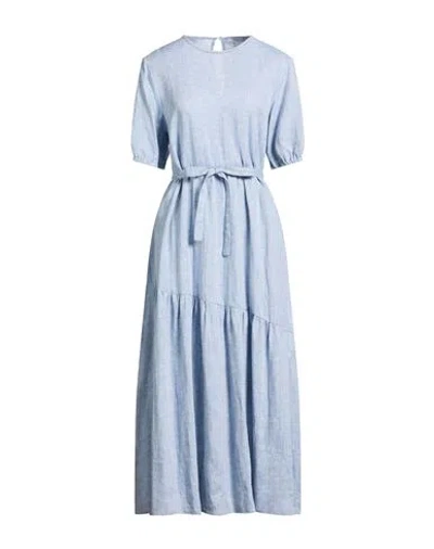 Peserico Woman Maxi Dress Light Blue Size 12 Linen