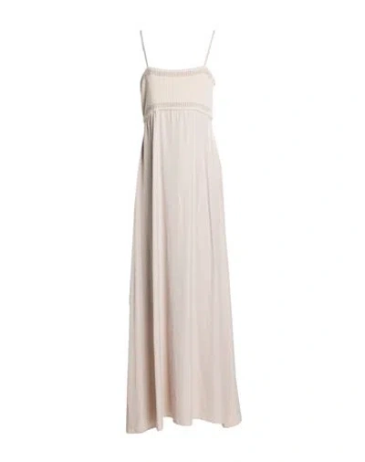 Peserico Woman Maxi Dress Light Grey Size 2 Metallic Fiber, Synthetic Fibers, Virgin Wool, Cashmere, In Neutral