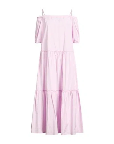 Peserico Woman Maxi Dress Lilac Size 10 Cotton, Polyester In Multi