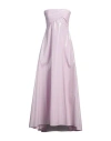 Shop Peserico Woman Maxi Dress Lilac Size 8 Cotton, Polyester In Purple