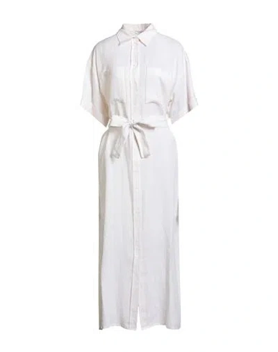 Peserico Woman Maxi Dress Off White Size 12 Linen In Animal Print