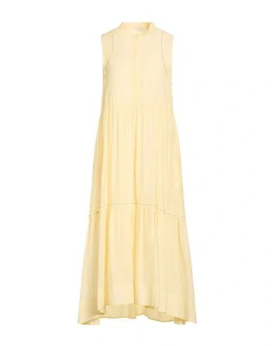 Peserico Woman Maxi Dress Pastel Yellow Size 6 Cotton