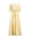 Peserico Woman Maxi Dress Pastel Yellow Size 6 Cotton, Polyester