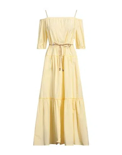 Peserico Woman Maxi Dress Pastel Yellow Size 6 Cotton, Polyester