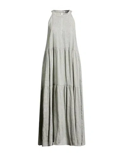 Peserico Woman Maxi Dress Sage Green Size 10 Linen