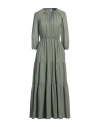 Peserico Woman Maxi Dress Sage Green Size 2 Cotton In Sage Green