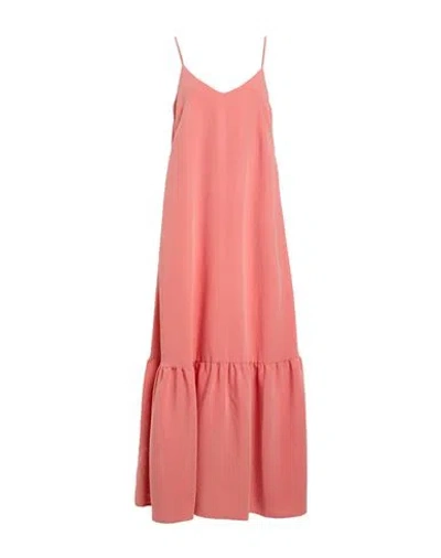 Peserico Woman Maxi Dress Salmon Pink Size 2 Modal, Polyester In Animal Print
