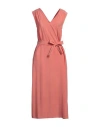 Peserico Woman Midi Dress Salmon Pink Size 6 Modal, Polyester