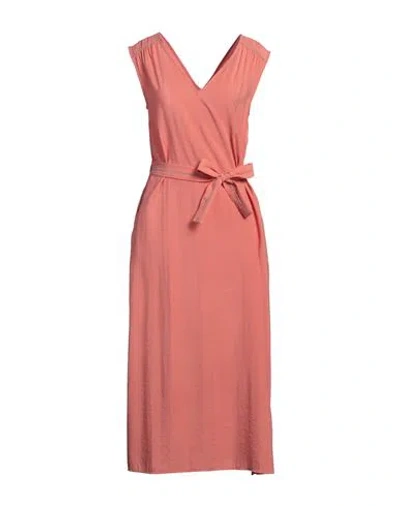 Peserico Woman Midi Dress Salmon Pink Size 6 Modal, Polyester In Salmon Pink