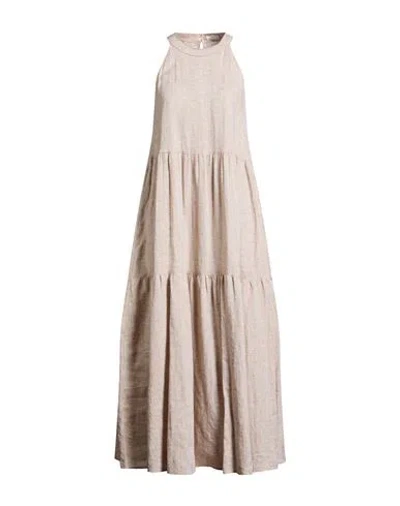 Peserico Woman Maxi Dress Sand Size 4 Linen