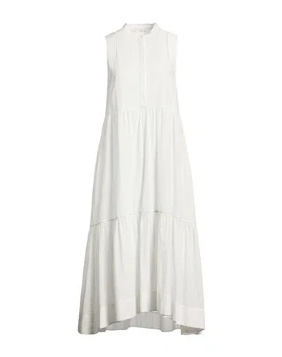 Peserico Woman Maxi Dress Sky Blue Size 8 Cotton In White
