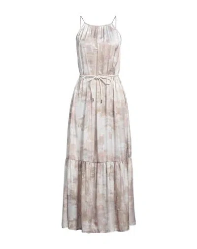 Peserico Woman Maxi Dress Taupe Size 8 Polyester In Grey