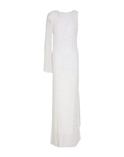 Peserico Woman Maxi Dress White Size 10 Viscose, Polyester, Linen, Metallic Fiber, Polyamide