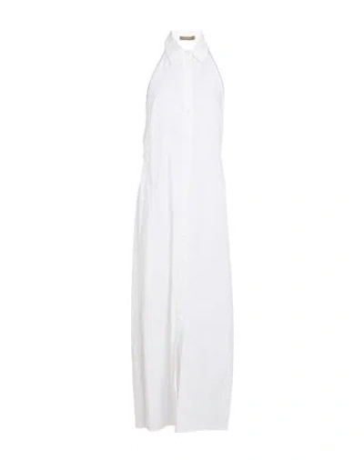 Peserico Woman Maxi Dress White Size 6 Cotton, Elastane