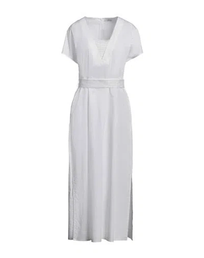 Peserico Woman Maxi Dress White Size 10 Cotton, Elastane
