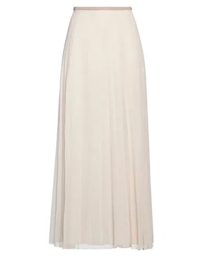 Peserico Woman Maxi Skirt Beige Size 14 Polyester