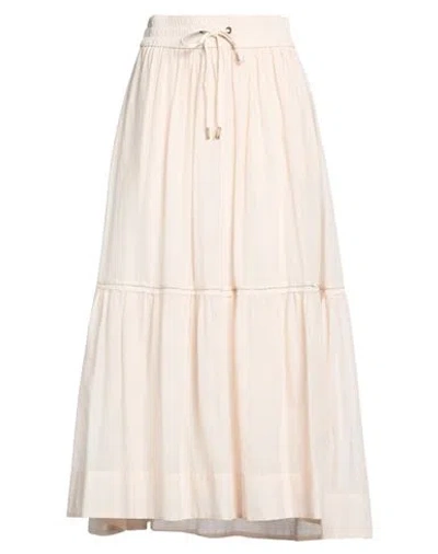 Peserico Woman Maxi Skirt Blush Size 12 Cotton In Neutral