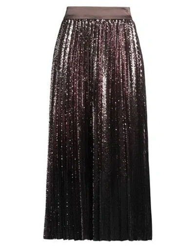Peserico Woman Maxi Skirt Brown Size 4 Silk, Elastane, Acetate, Cupro