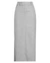 Peserico Woman Maxi Skirt Light Grey Size 8 Wool, Polyester, Viscose, Polyamide, Elastane In Gray