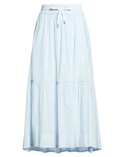 Peserico Woman Maxi Skirt Sky Blue Size 10 Cotton